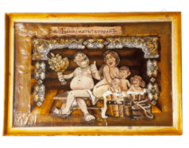 Картина берестяная «Баня — мать вторая», 60х40 см, №6А
