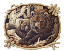 Подробнее о товаре Картина резная, Медведица с медвежонком 1 квадрат...