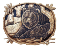 Подробнее о товаре Картина резная, Медведица с медвежонком 2 квадрат...