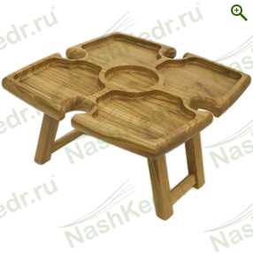 Винный столик Квартет, дуб - Посуда из дуба - купить по цене производителя, магазин Наш Кедр