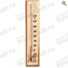 Термометр для сауны, основа - дерево 60х300 мм (ТС №2) - Веники и Аксессуары - купить по цене производителя, магазин Наш Кедр