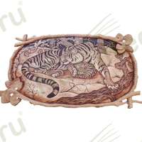 Тонированная резная картина с тигрицей украсит интерьер