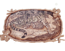 Картина резная, Тигрица с тигренком