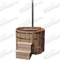 Прямоугольная купель из древесины дуба для вашей бани