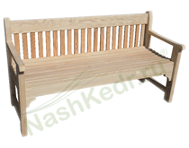Садовая скамейка из лиственницы с эргономичным сидением и спинкой