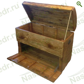 Сундук на 2 отделения под старину - Мебель из кедра - купить по цене производителя, магазин Наш Кедр